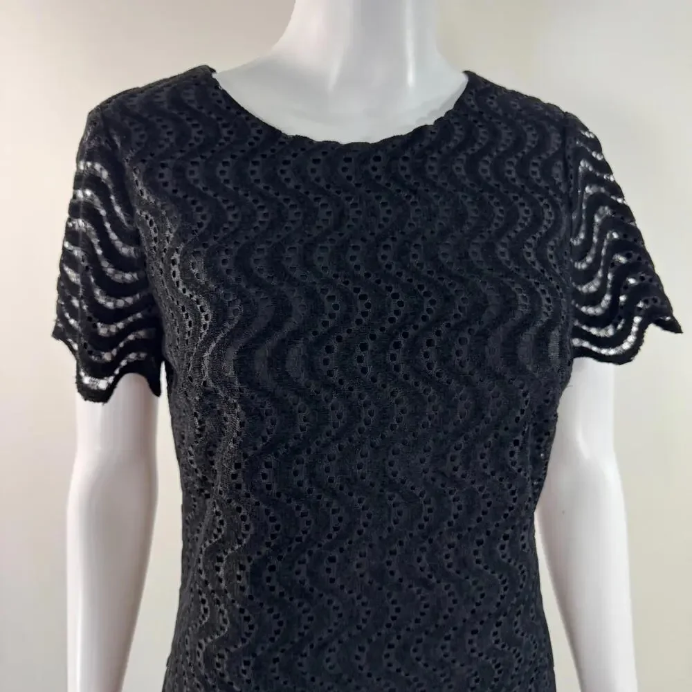 Tommy Hilfiger Women’s Lace Sheath Short Sleeve Mini Dress Black Size 4 Small - Picture 9 of 15